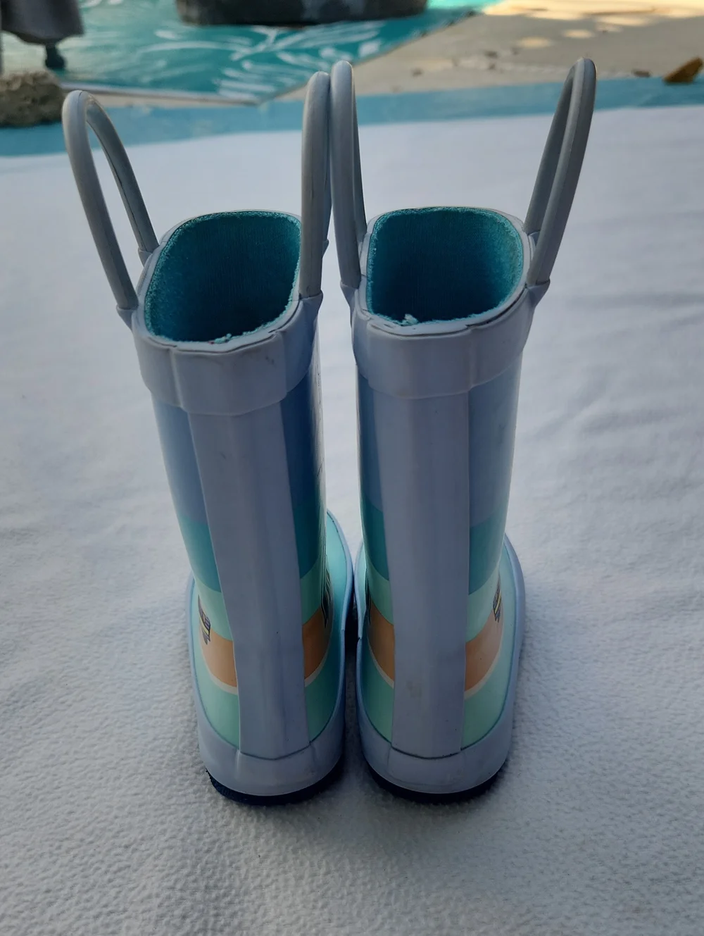 Boys Beach Surf Van Rain Boots Waterproof Rubber Size 6